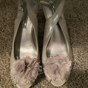 Grey heels, worn once